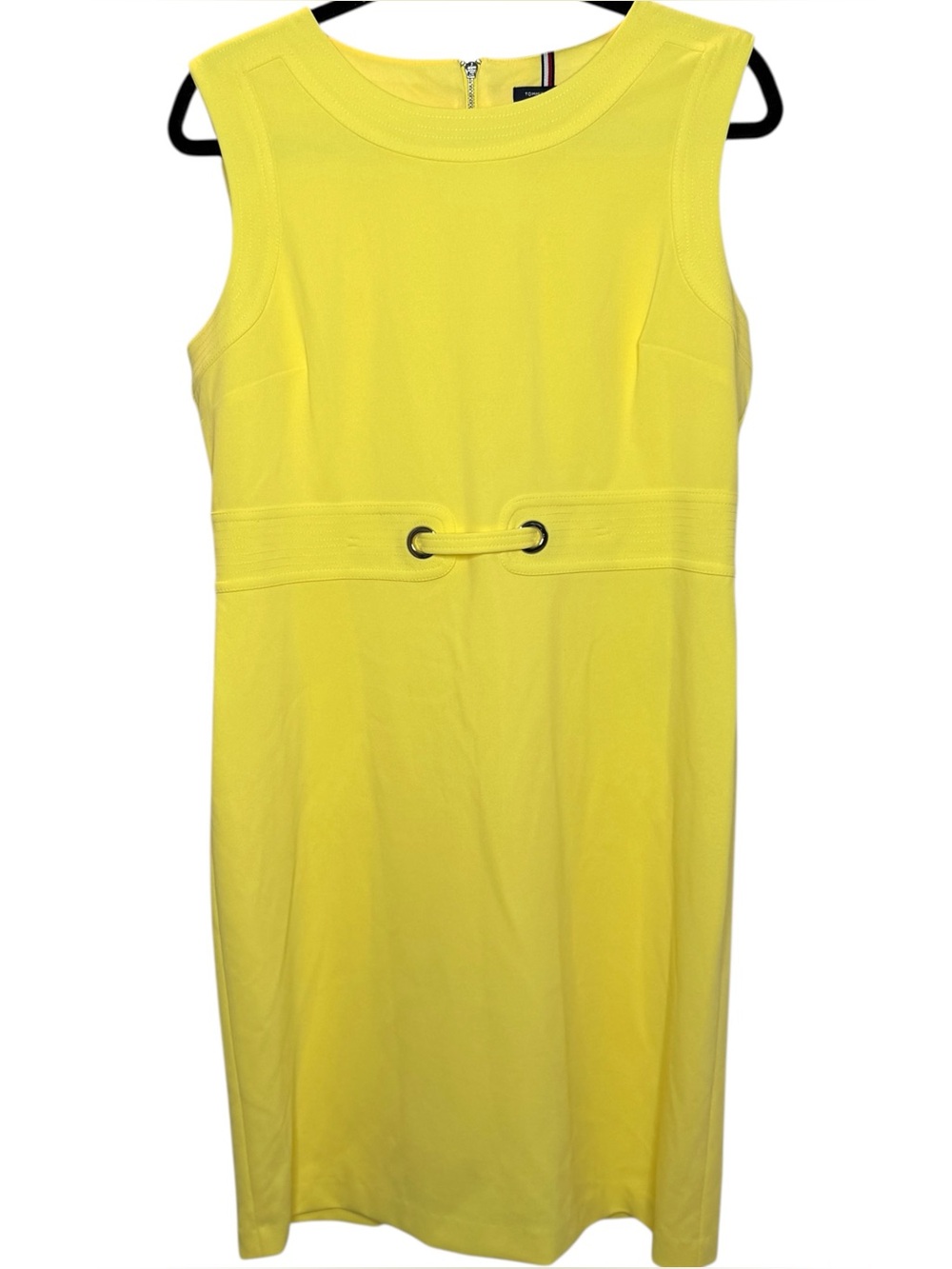 NWT Tommy Hilfiger Bright Yellow Sleeveless Sheath Dress Size 14